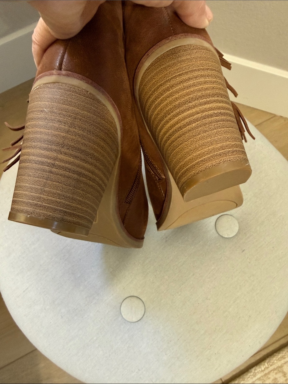 MIA Fringe Booties Tan Brown Gentle Use Women’s Size 10 Western Cowgirl - Picture 6 of 7